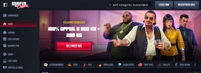 Mafia Casino – skjermbilde fra nettsiden